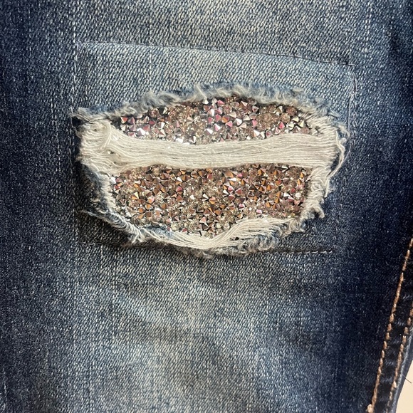 Mudd Distressed Bling Rhinestone Jeans Girls Size 16 - Picture 5 of 7